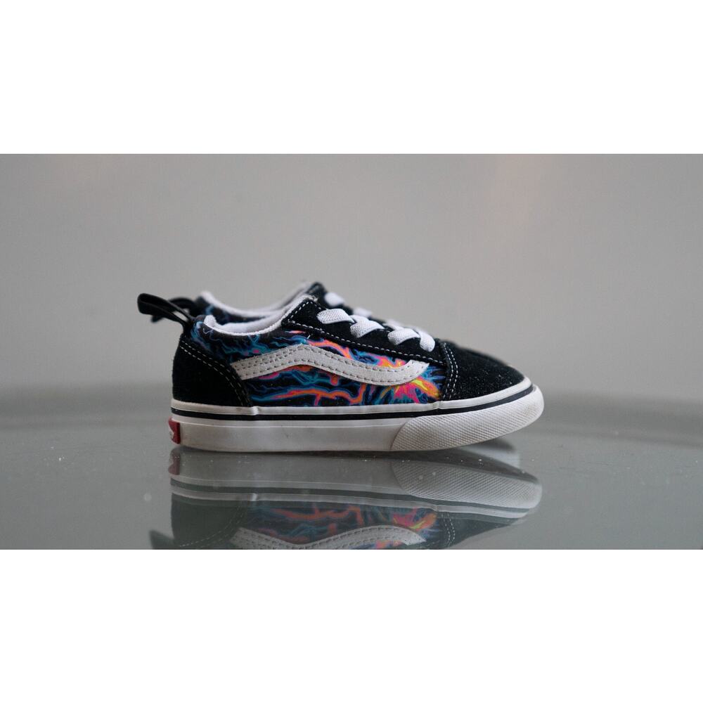 VANS Old Skool Electric Flames Shoes Youth Glow in the Dark Sneaker Toddler Sz 7